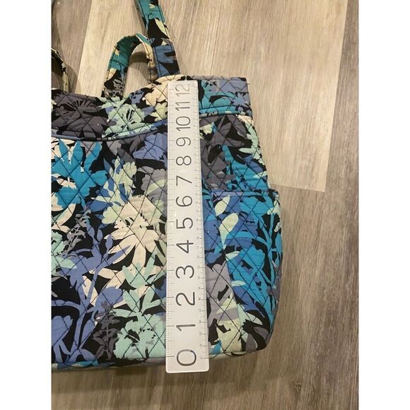 Vera Bradley-CAMO FLORAL-Pleated Tote Quilted Cotton Travel Designer Bag - Picture 10 of 16